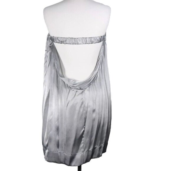 Stella McCartney Womens IT42 Gray Satin Strapless Mini Dress & Bomber Jacket 2PC - Picture 7 of 11